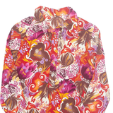 Half Button Down Womens Printed Shirt Pink Collared Long Sleeve Floral M