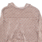 ZARA Cropped Womens Printed Shirt Beige Collared Long Sleeve Floral S