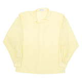 DANIELLA Womens Shirt Yellow Collared Long Sleeve S