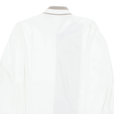YARELL Side Buttons Womens Shirt White Collared Long Sleeve S
