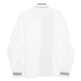 YARELL Side Buttons Womens Shirt White Collared Long Sleeve S