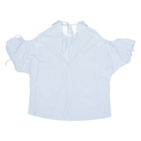 ZARA Womens Printed Blouse Blue Collared Striped S