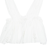 ZARA TRF Cropped Womens Top White V-Neck Sleeveless XS
