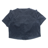 ZARA Velour Cropped Womens Shirt Blouse Blue M