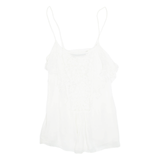 ZARA Womens Camisole Top White Button Neck Sleeveless M