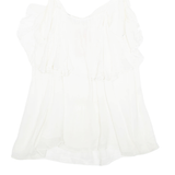 ZARA Womens Camisole Top White Button Neck Sleeveless M