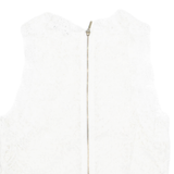 ZARA Semi Sheer Womens Top White Sleeveless Floral S