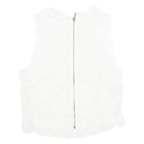 ZARA Semi Sheer Womens Top White Sleeveless Floral S