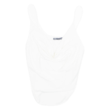 ZARA Stretch Scoop Neck Womens Camisole Top White Sleeveless S