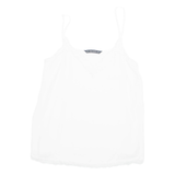 ZARA Womens Camisole Vest White Button Neck Sleeveless S
