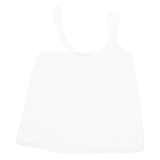 ZARA Womens Camisole Vest White Button Neck Sleeveless S