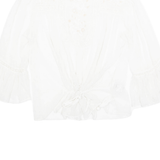 ZARA Sheer Womens Blouse White 3/4 Sleeve S