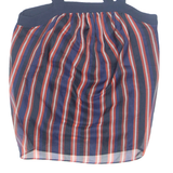 ZARA Womens Halter Neck Top Blue Button Neck Sleeveless Striped XS