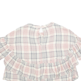 ZARA Womens Printed Blouse Cream Viscose Check S