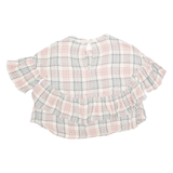 ZARA Womens Printed Blouse Cream Viscose Check S