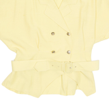 YESSICA Womens Blouse Yellow Collared 90s Viscose L