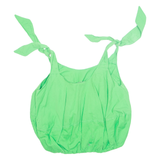 ZARA Womens Top Green Button Neck Sleeveless S