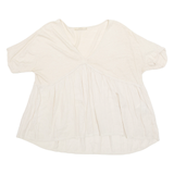 ZARA Stretch Womens Blouse Beige Viscose M