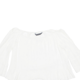 ZARA Womens Blouse White 3/4 Sleeve Viscose XS