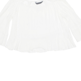 ZARA Womens Blouse White 3/4 Sleeve Viscose XS