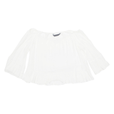 ZARA Womens Blouse White 3/4 Sleeve Viscose XS