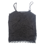 ZARA Womens Camisole Vest Black V-Neck Sleeveless L