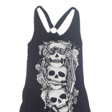 JAW BREAKER Skull Womens Vest Black Sleeveless S