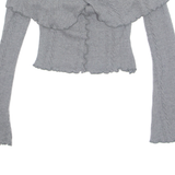 ASOS Womens Off Shoulder Top Grey Long Sleeve S