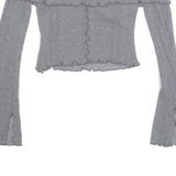 ASOS Womens Off Shoulder Top Grey Long Sleeve S