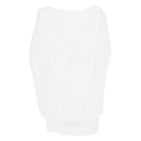 Sheer Beach Overlay Womens Top White V-Neck Long Sleeve M