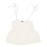 ZARA Womens Camisole Top Cream Sleeveless Viscose M