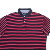 TOMMY HILFIGER Mens Polo Shirt Red Striped XL