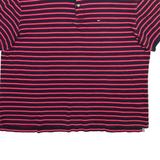 TOMMY HILFIGER Mens Polo Shirt Red Striped XL