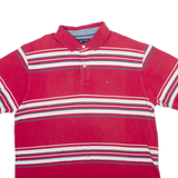TOMMY HILFIGER Mens Polo Shirt Red Striped XL