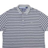 CHAPS Mens Polo Shirt Grey Striped L