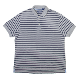 CHAPS Mens Polo Shirt Grey Striped L