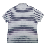 CHAPS Mens Polo Shirt Grey Striped L