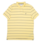 NAUTICA Mens Polo Shirt Yellow Striped 2XL