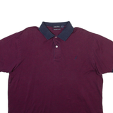 NAUTICA Mens Polo Shirt Maroon Check L