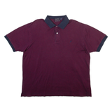 NAUTICA Mens Polo Shirt Maroon Check L