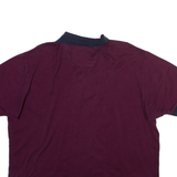 NAUTICA Mens Polo Shirt Maroon Check L