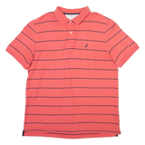 NAUTICA Mens Polo Shirt Pink Striped 2XL
