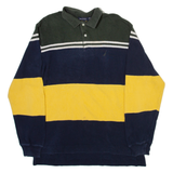 NAUTICA Mens Polo Shirt Blue Striped Long Sleeve M