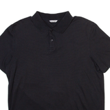 CALVIN KLEIN Mens Polo Shirt Black Striped L