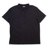 CALVIN KLEIN Mens Polo Shirt Black Striped L