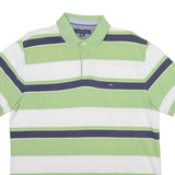 TOMMY HILFIGER Mens Polo Shirt Grey Striped XL