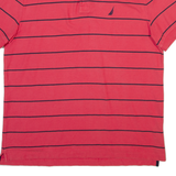 NAUTICA Mens Polo Shirt Red Striped XL