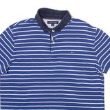 TOMMY HILFIGER Mens Polo Shirt Blue Striped L