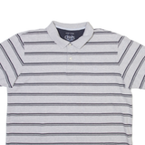 CHAPS Mens Polo Shirt Grey Striped L
