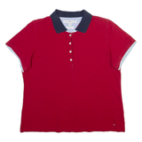 TOMMY HILFIGER Womens Polo Shirt Red XL